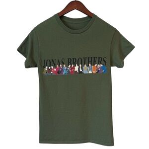 Jonas Brothers Military Green Crew Neck Graphic T-Shirt